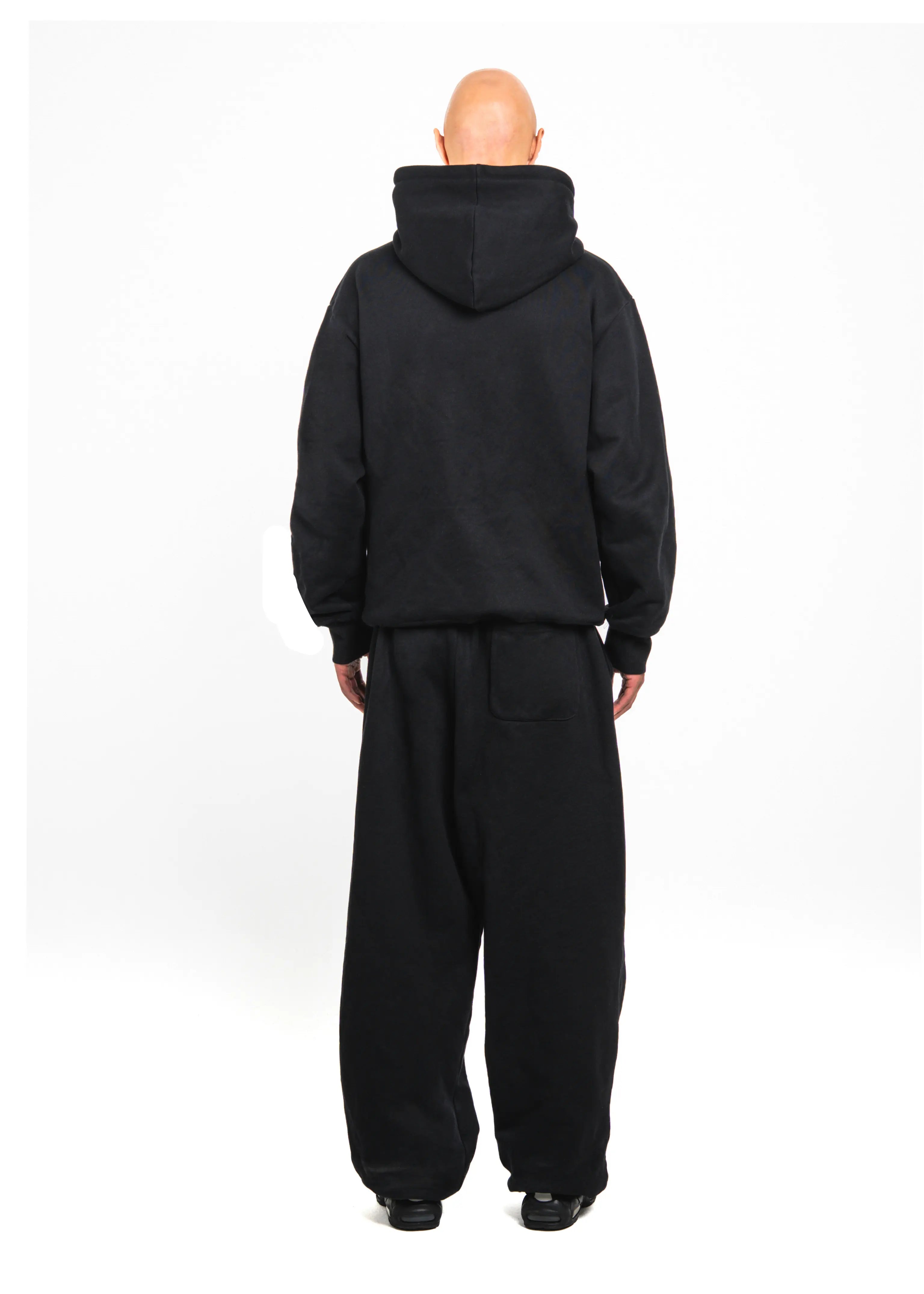 BLACK SILK TRACKSUIT HOODIE