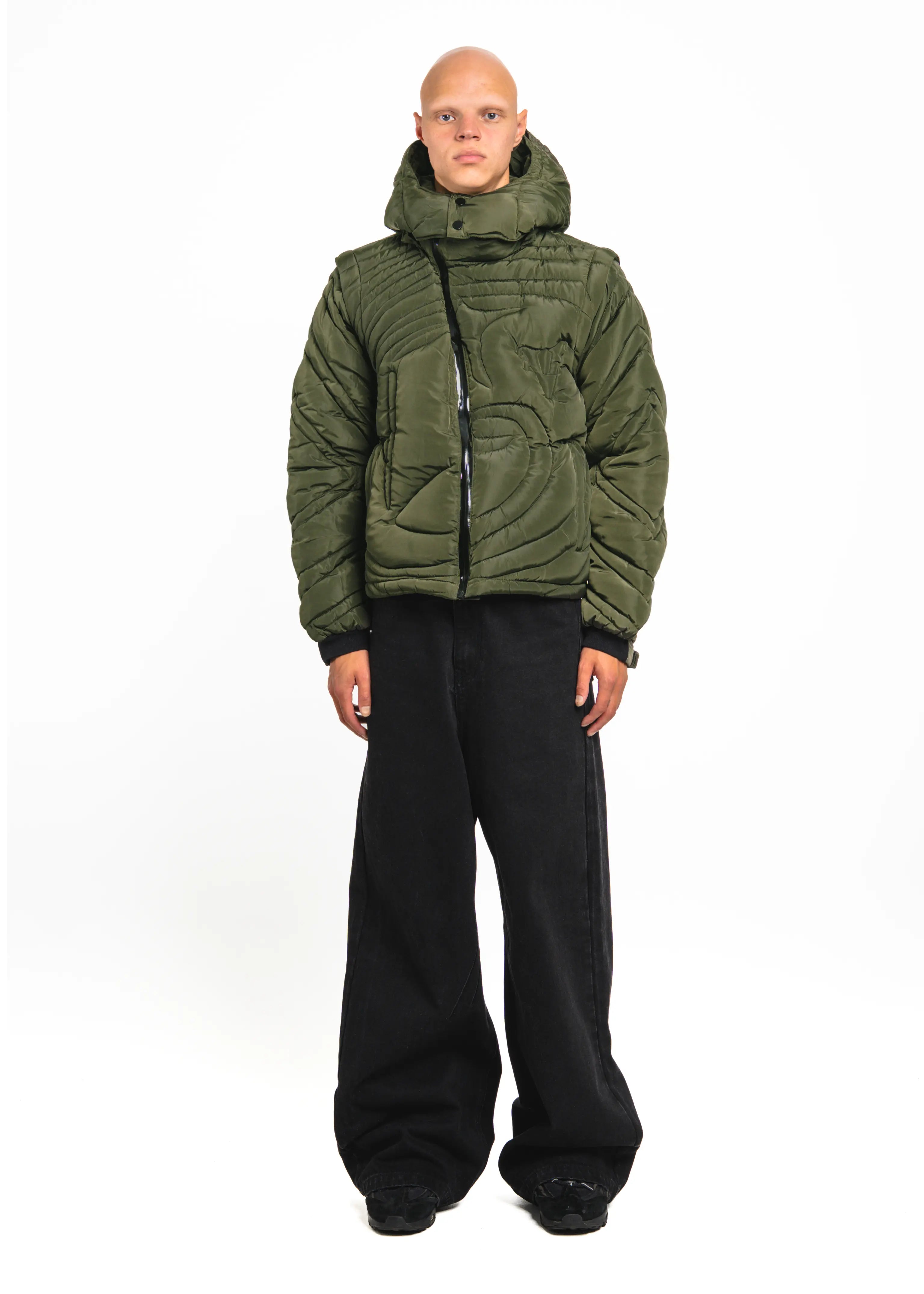 Green Embossed Puffer