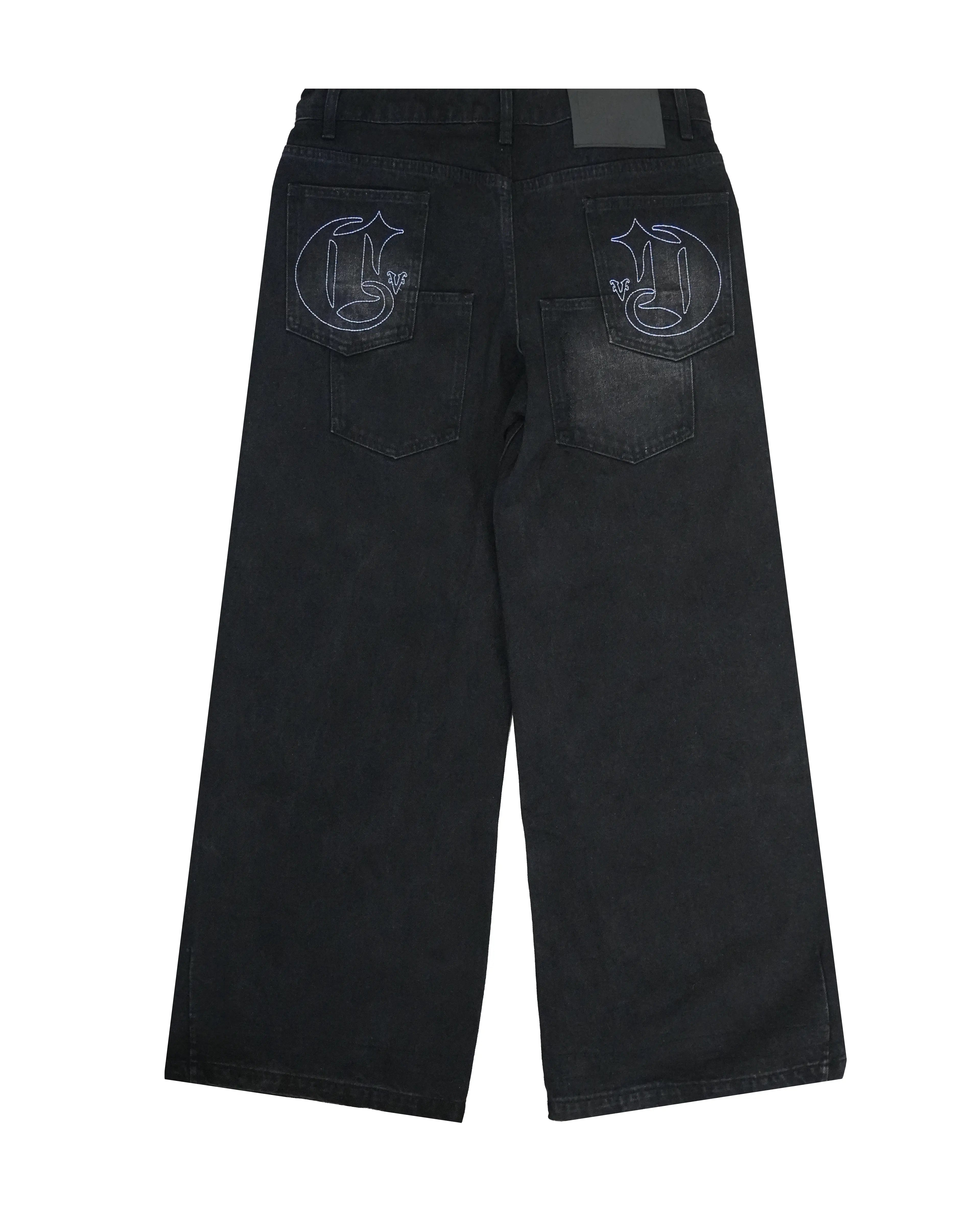 RHINO BAGGY CUT JEANS BLACK