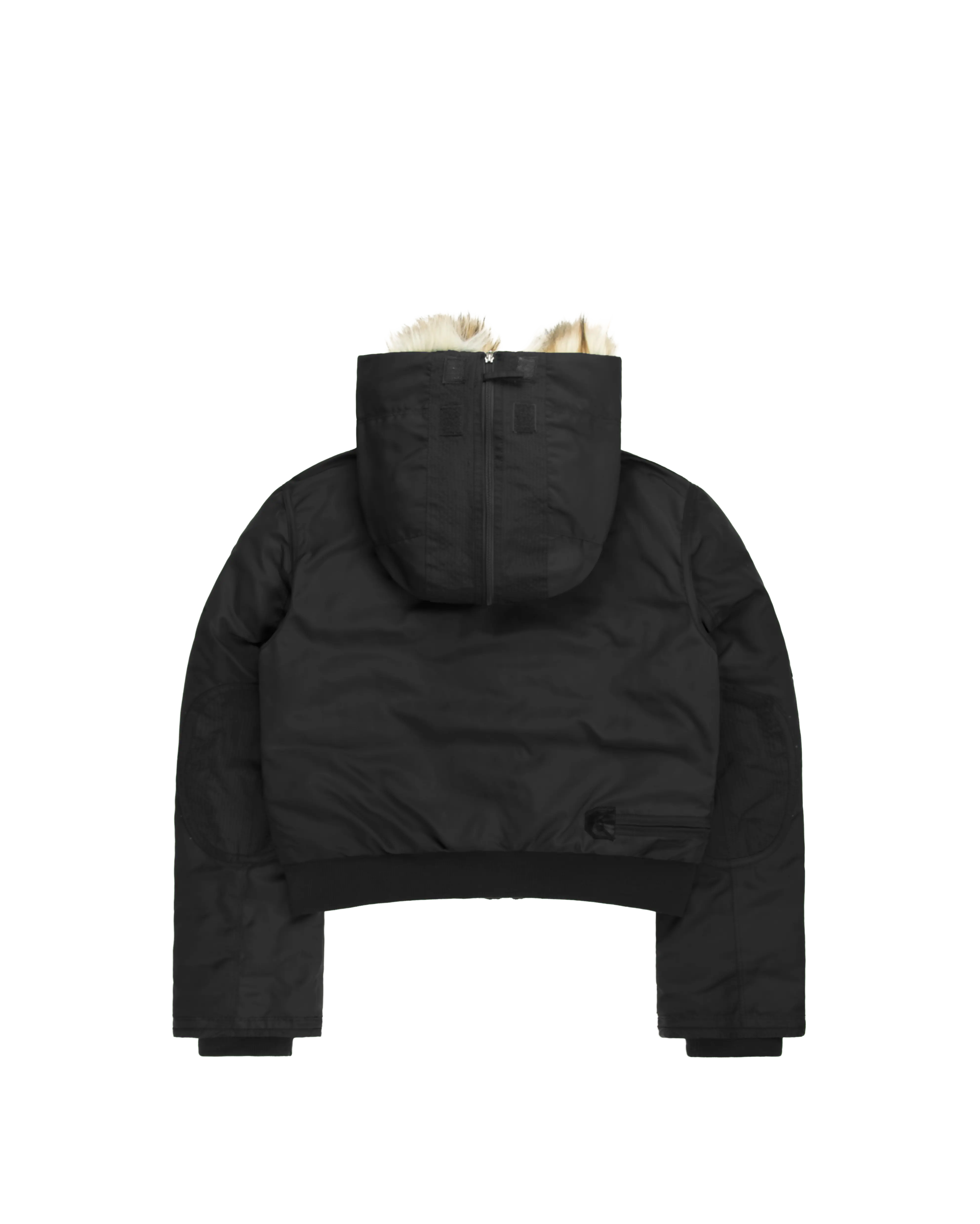 Black Leopard Fur Hooded Jacket