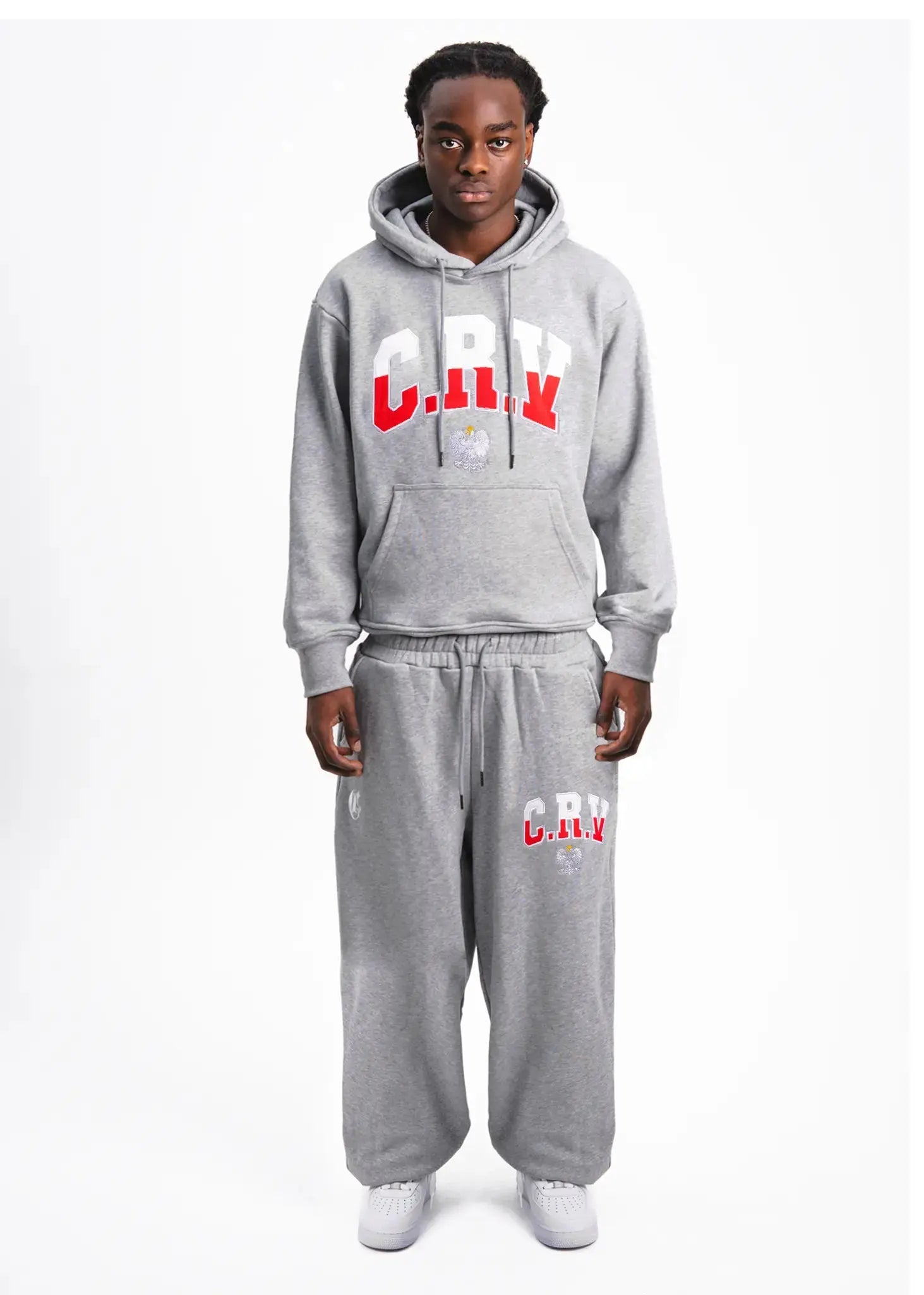 GREY POLAND FLAG CRV SWEATPANTS