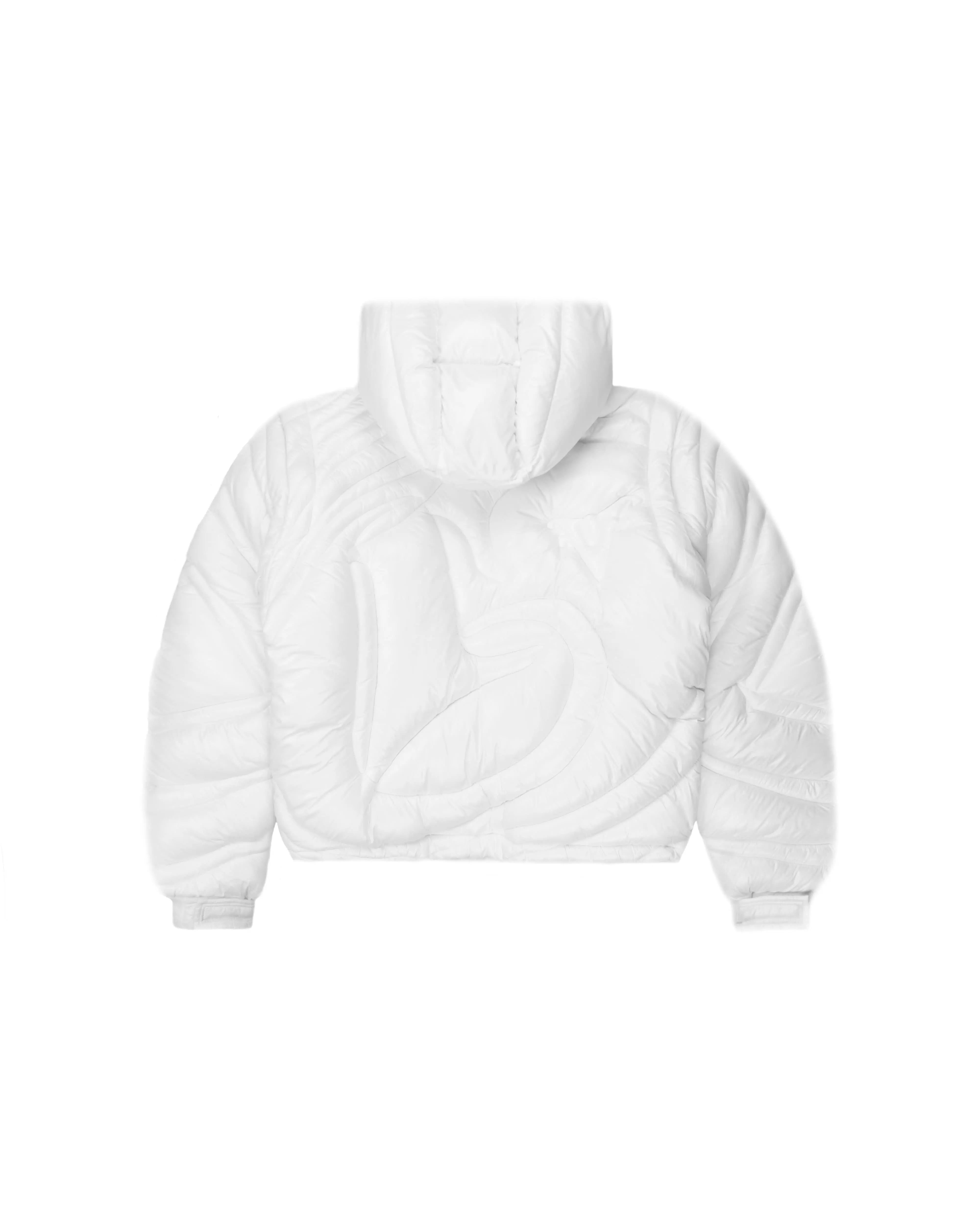 Shiny White Embossed Puffer
