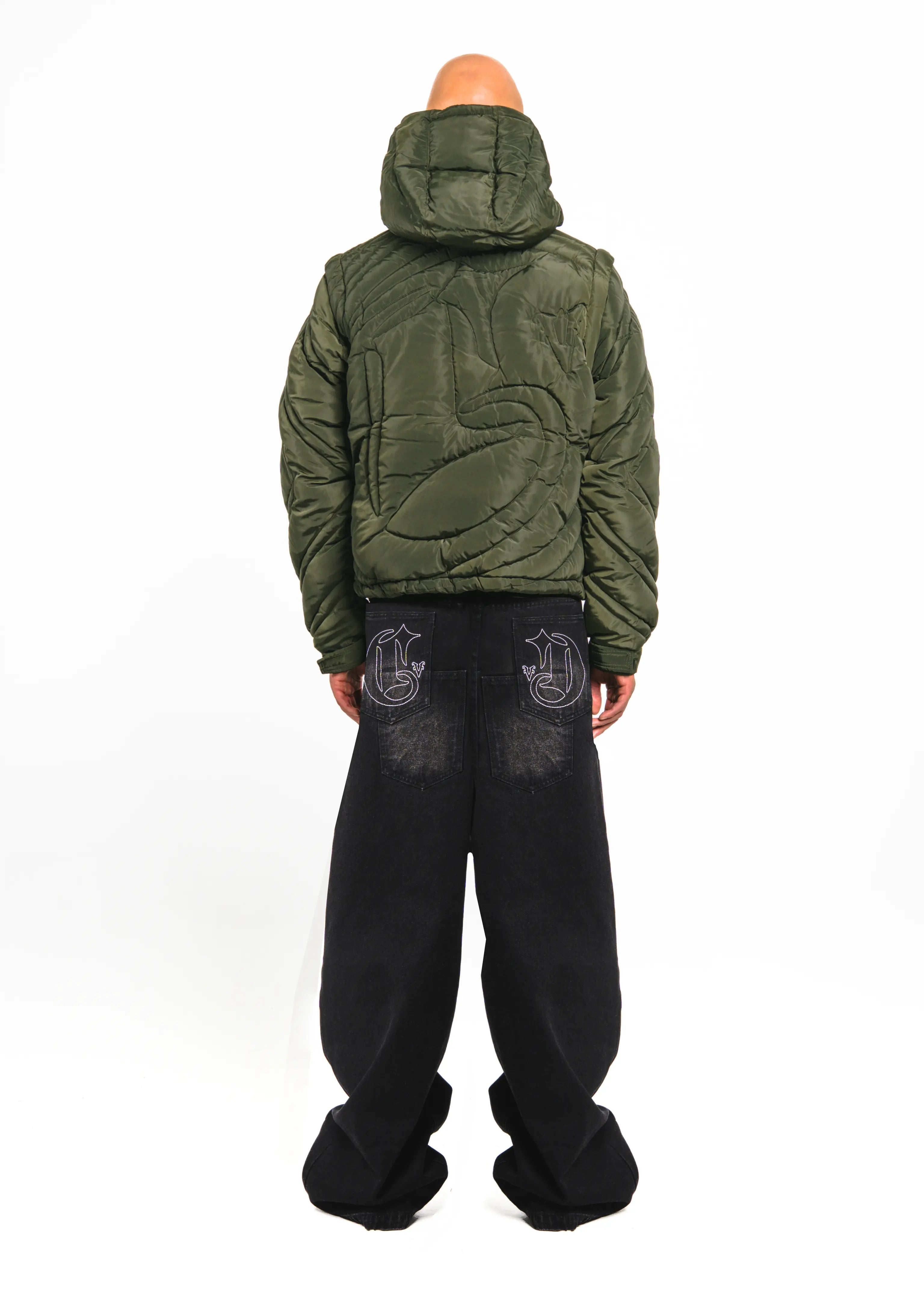 Green Embossed Puffer