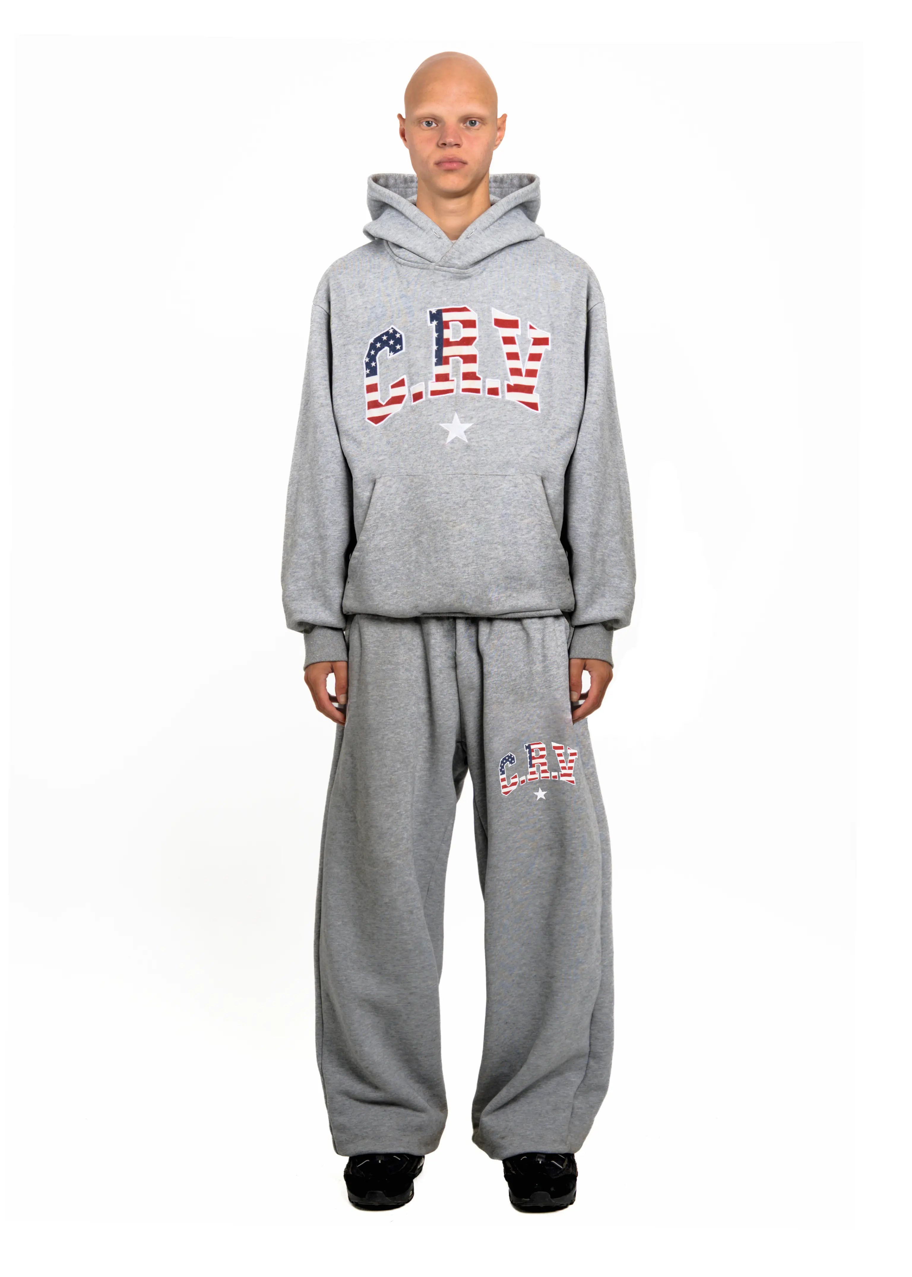 GREY US FLAG CRV SWEATPANTS