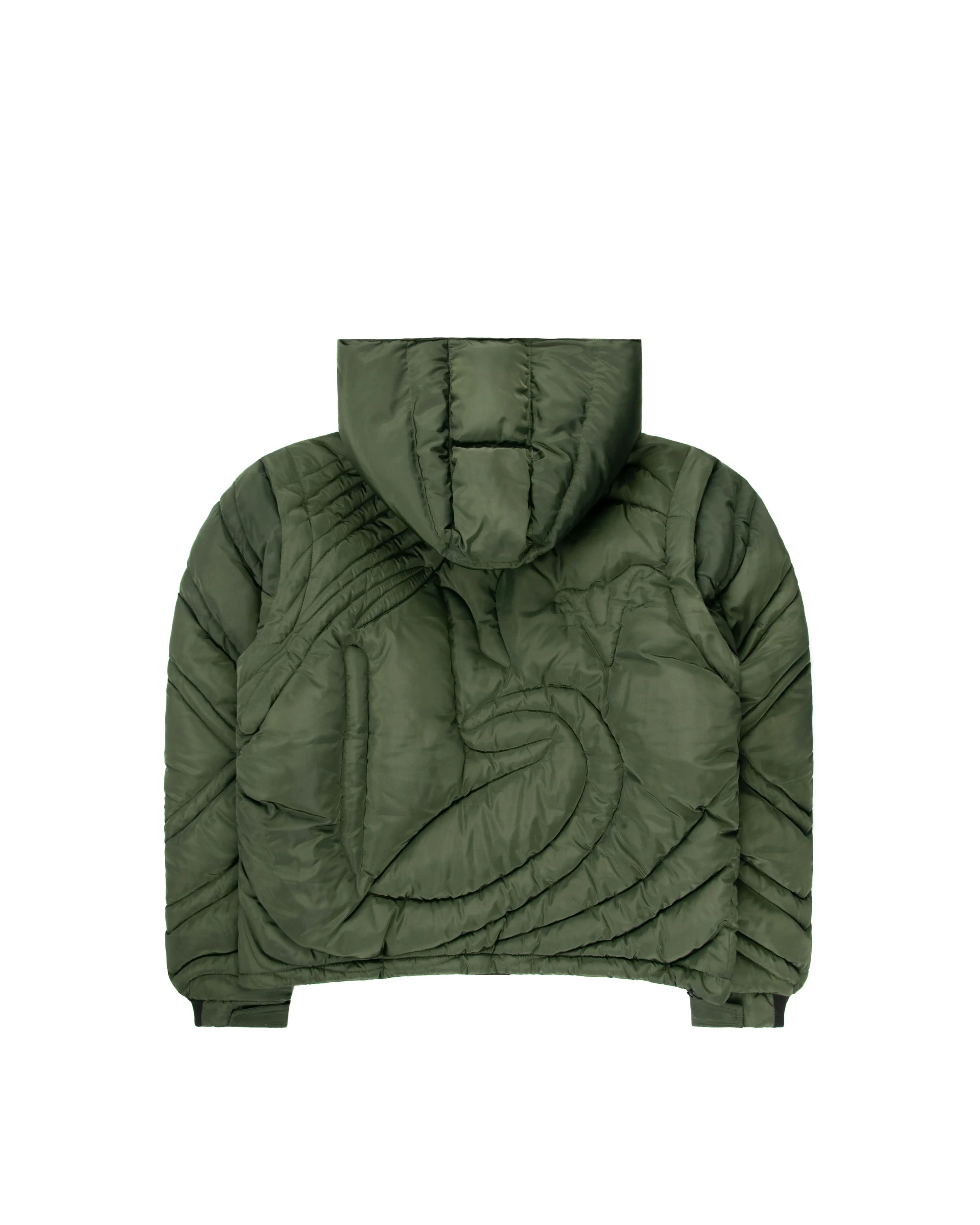 Green Embossed Puffer