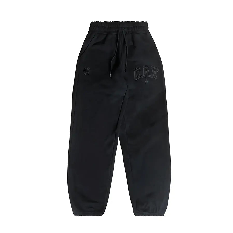 BLACK CRV SILK SWEATPANTS